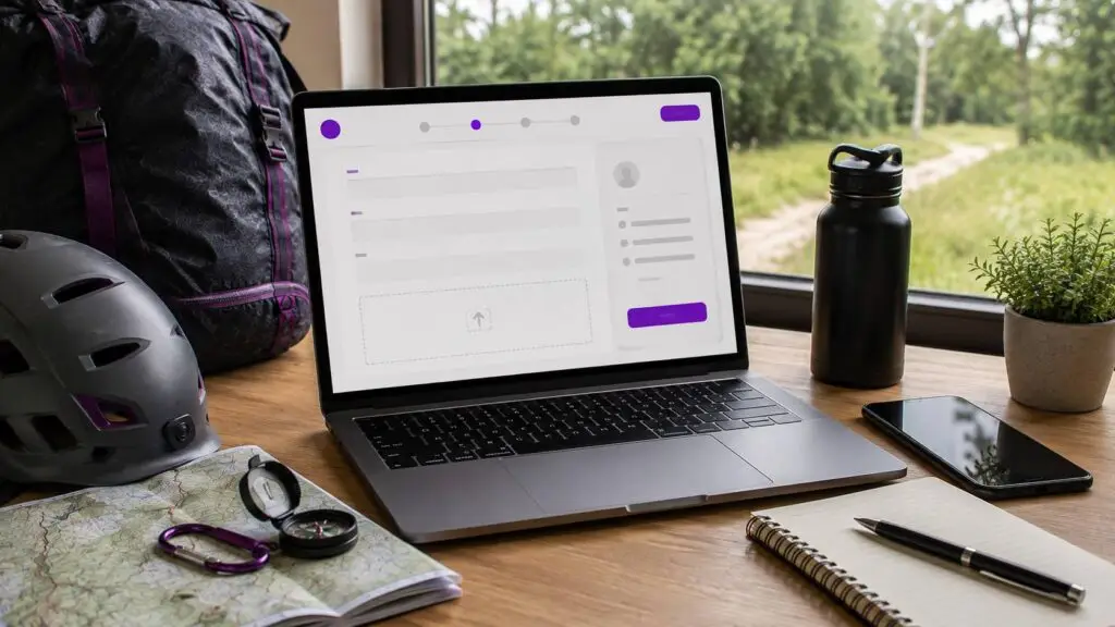 Laptop met online platform voor het indienen van een voorstel